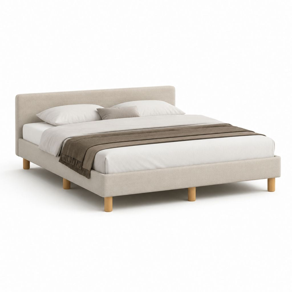 Polsterbett Doppelbett Beige Polyester Rechteckig 160 x 200 cm
