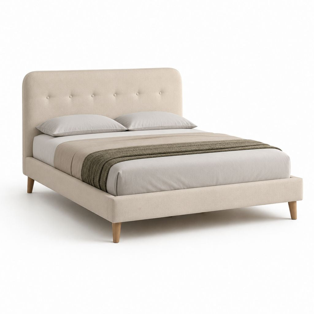 Polsterbett Doppelbett Beige Polyester Rechteckig 160 x 200 cm