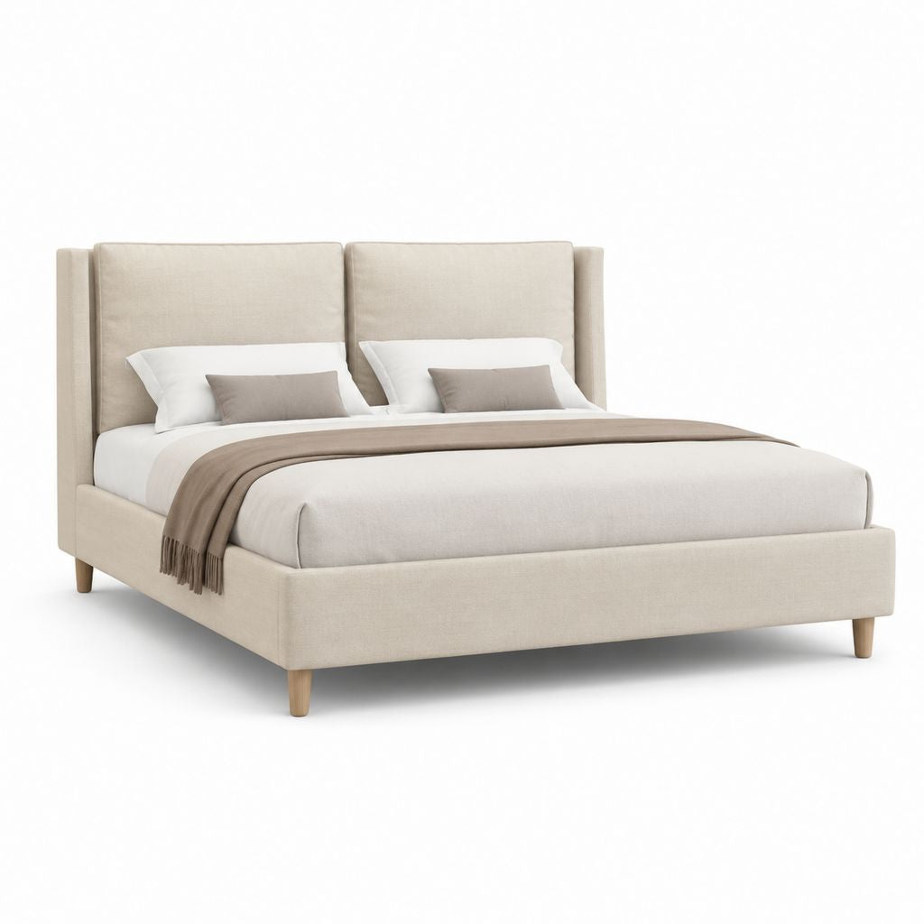 Polsterbett Doppelbett Beige Polyester Rechteckig 180 x 200 cm