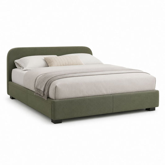 Polsterbett Doppelbett Olivgrün Polyester Rechteckig 180 x 200 cm