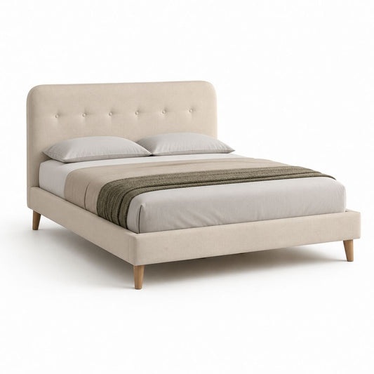 Polsterbett Doppelbett Beige Polyester Rechteckig 160 x 200 cm