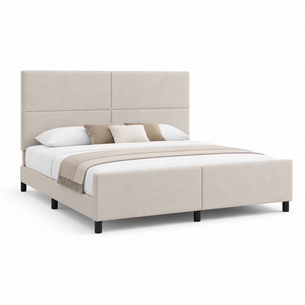 Polsterbett Doppelbett Beige Polyester Rechteckig 180 x 200 cm