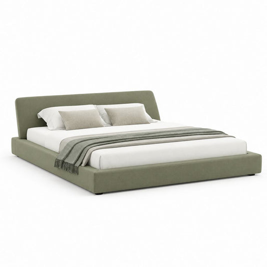 Polsterbett Doppelbett olivgrün Polyester rechteckig mit Kopfteil 180 x 200 cm