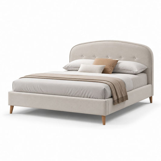 Polsterbett Doppelbett Beige Polyester Rechteckig 160 x 200 cm